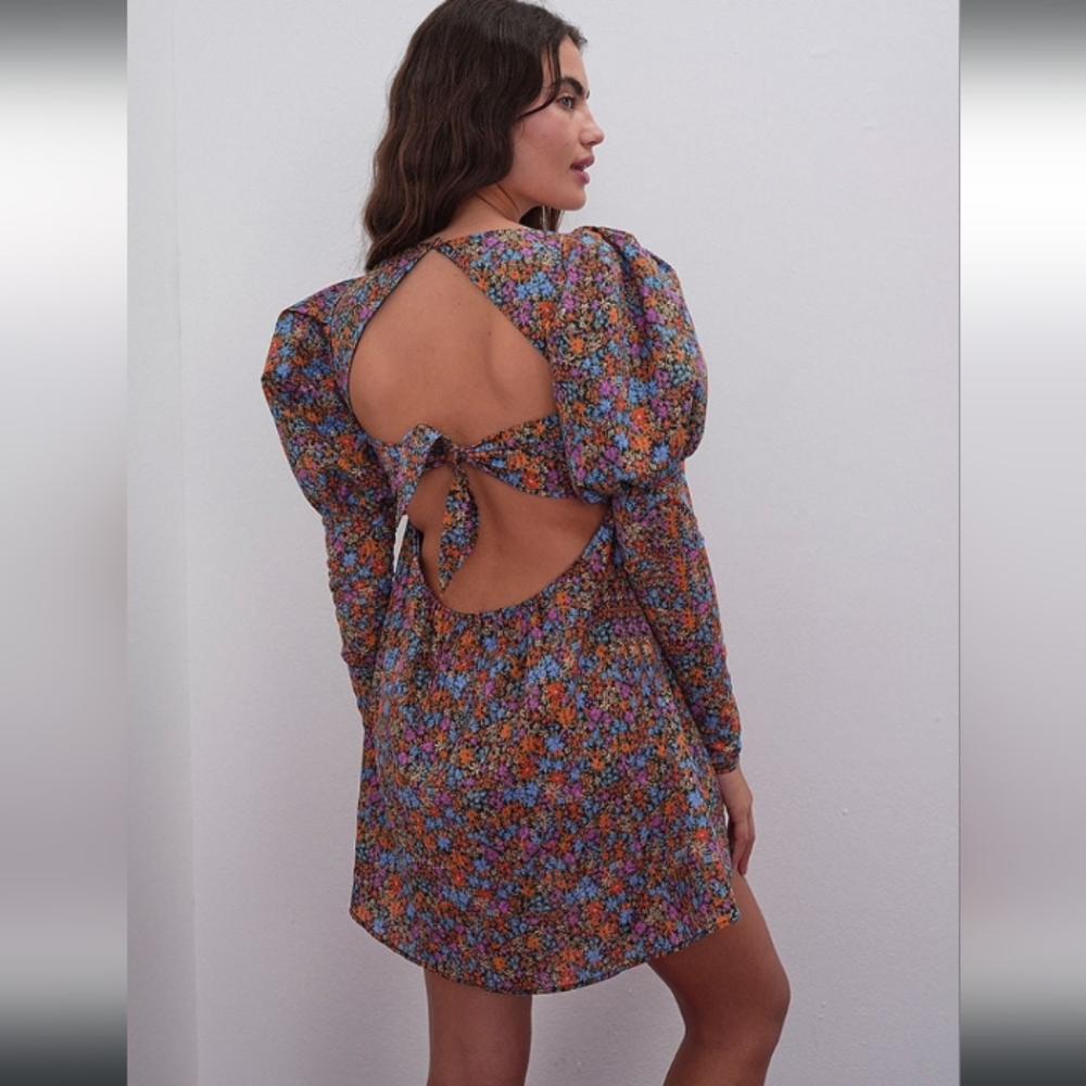 🍋 For Love & Lemons Brittany Mini Dress Floral Print Mini NWT - Picture 9 of 12